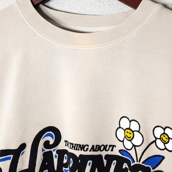 Dan + Shay Sweatshirt Small 70s Nostalgia Soft Grunge Cream Daisycore Graphic - Picture 4 of 5